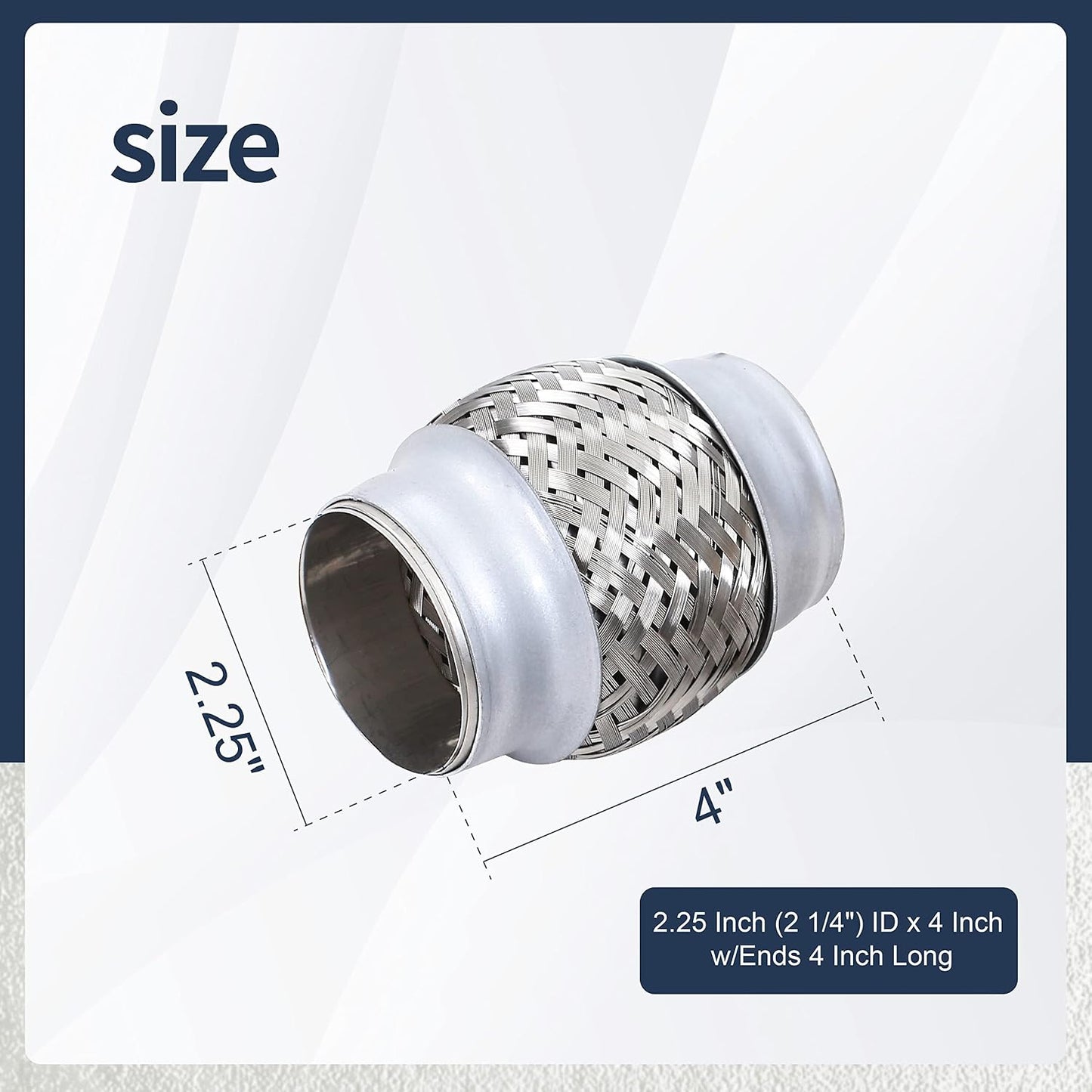 Tubo escape acero inox doble trenza 2.25" x 4"