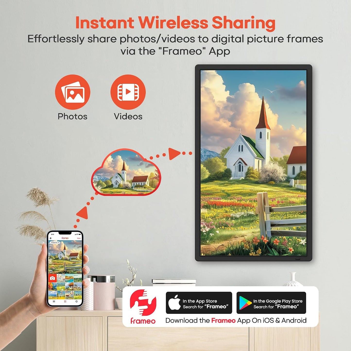 Marco fotos digital 32pulg WiFi 64GB pantalla FHD IPS