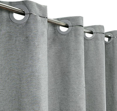 Cortina ducha gris estilo lino 72x72pulg resistente repelente agua