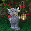Decoración solar vaca jardín exterior gris