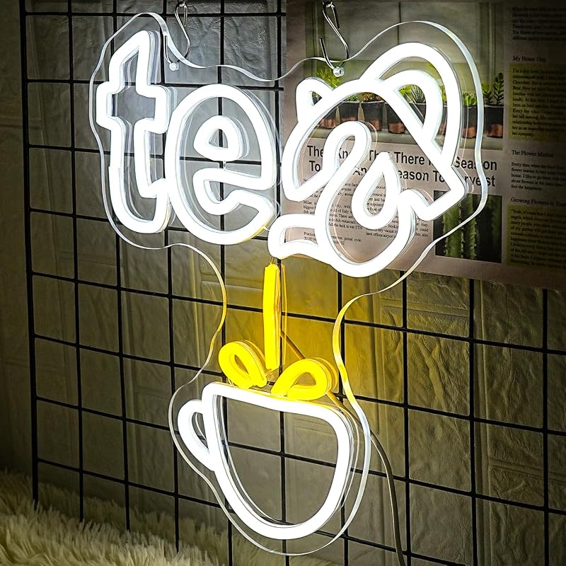 Letrero té neón LED para café, cocina y hogar