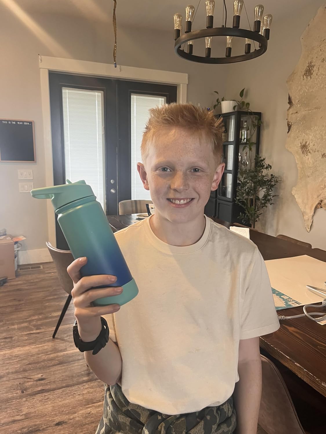 Botella agua acero inox 16oz para niños set 2