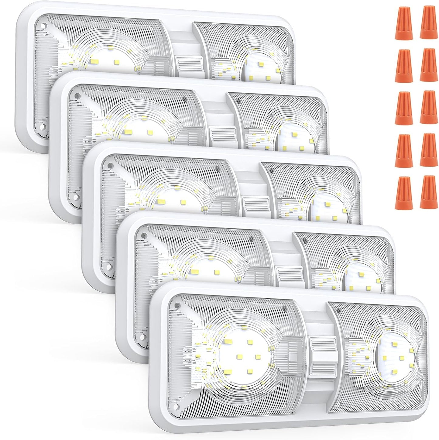 Lámpara LED techo RV 12v 1000LM con interruptor blanco