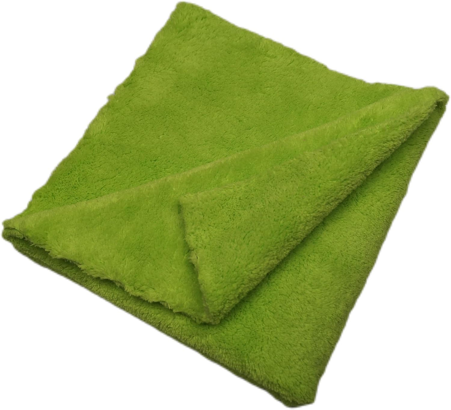 Toalla microfibra felpa sin bordes auto 16x16" 6 Pzas verde