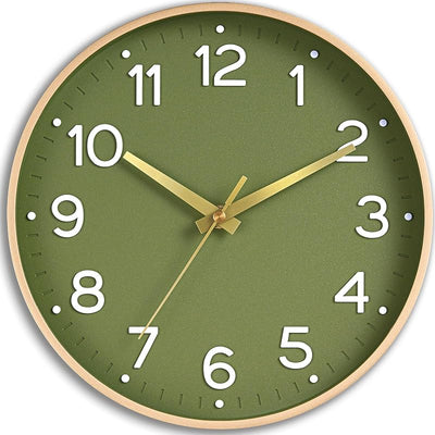Reloj pared 14pulg silencioso sin tictac dorado
