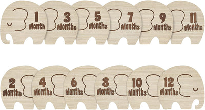 Accesorios madera discos fotos bebé regalo elefante