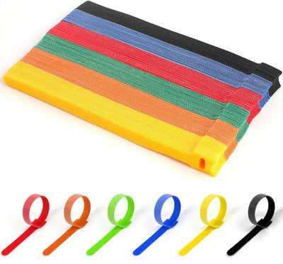 Bridas para cables 10 pulg set 102 pzas tela multicolor
