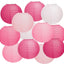 12 Linternas Papel Rosas 10pulg San Valentín Decoración Fiesta