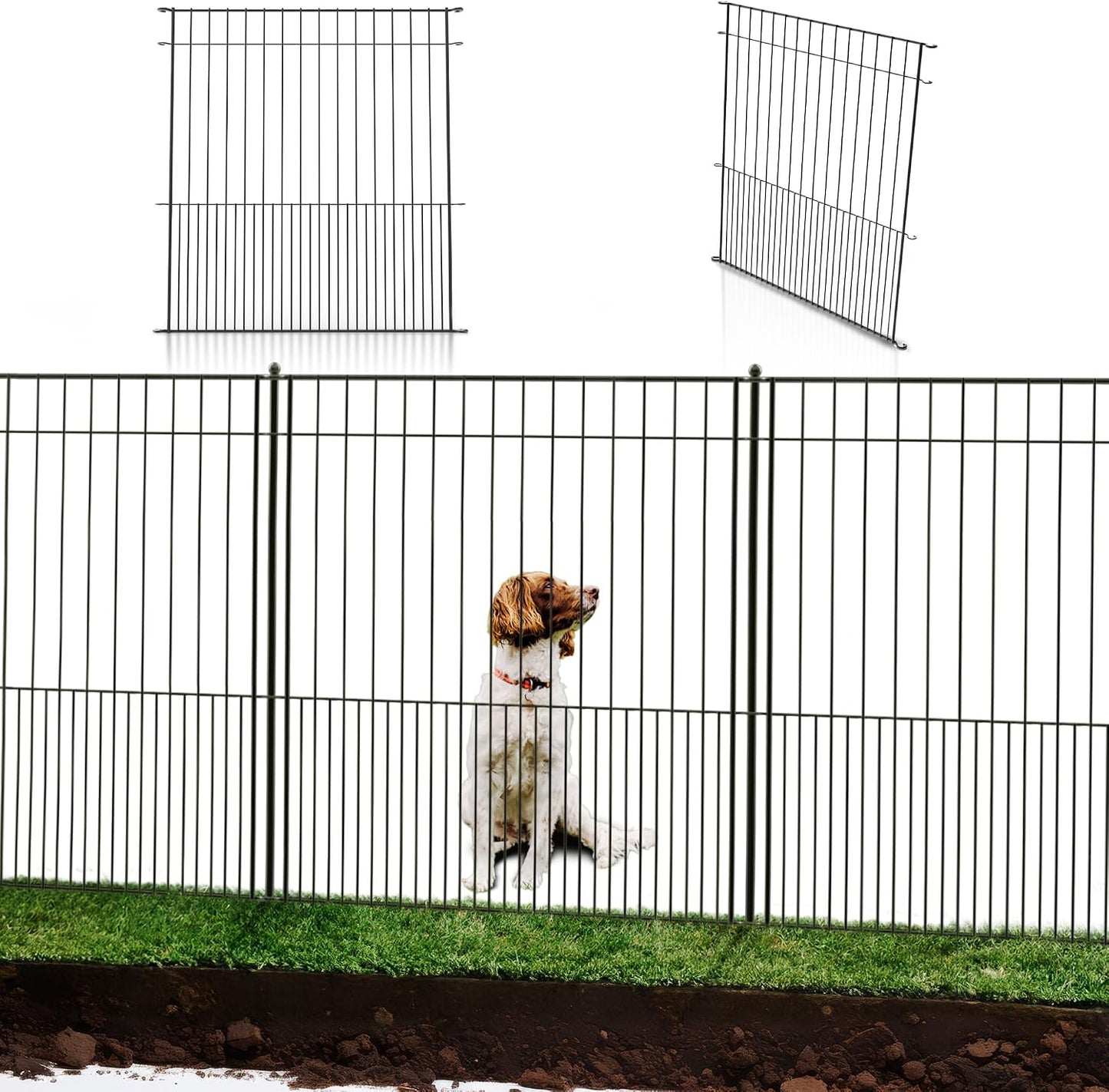 Paneles valla metal 32x29 pulg para perros sin excavacion