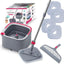 Sistema trapeador giratorio con cubo y 4 almohadillas