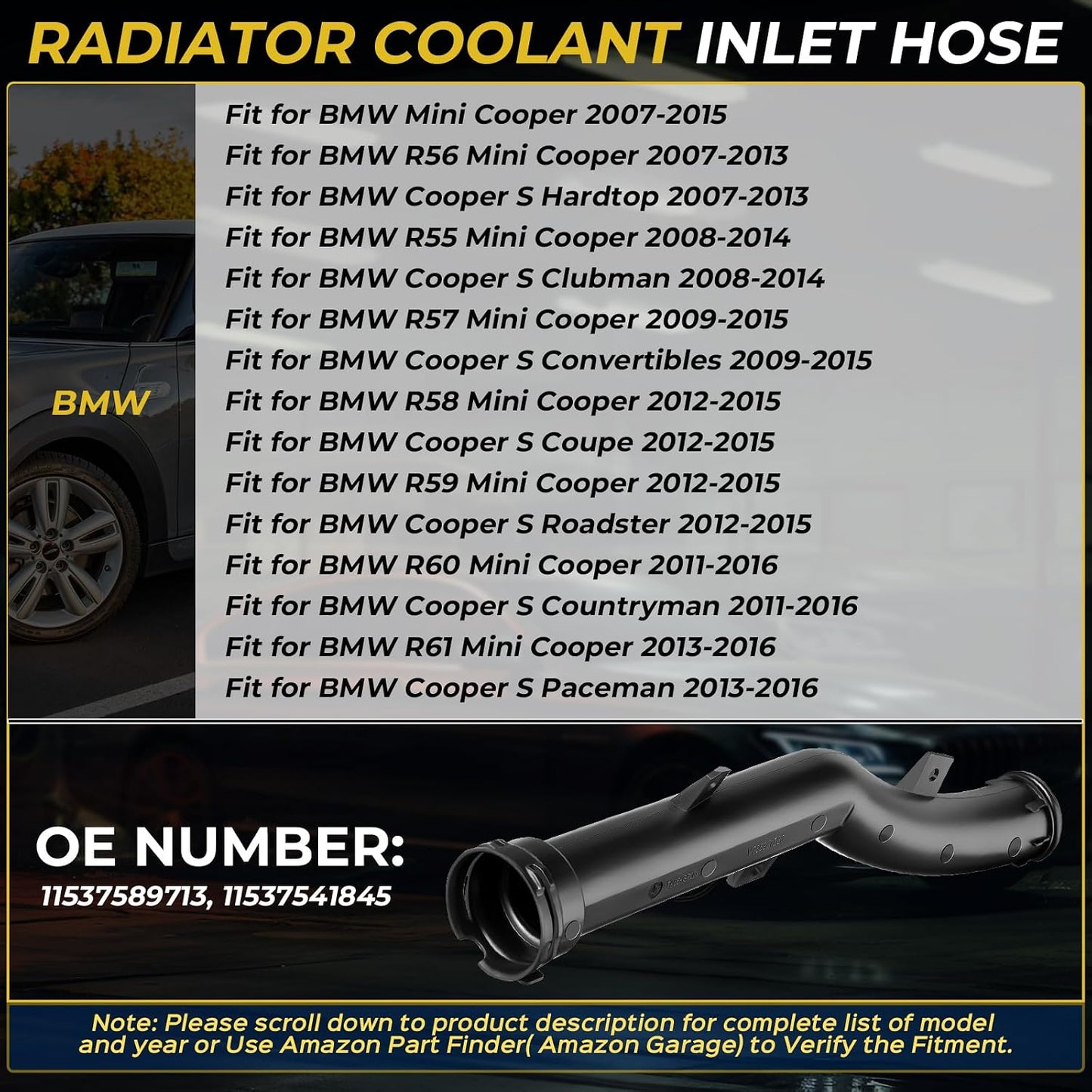 Tubo agua refrigerante motor BMW Mini Cooper 07-15