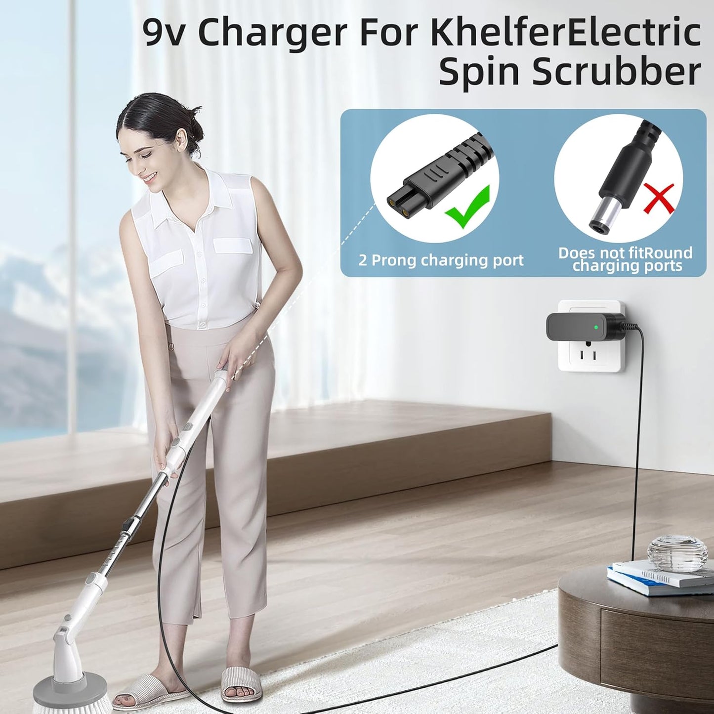 Cargador KH8 Pro 9V para Khelfer Electric Spin Scrubber