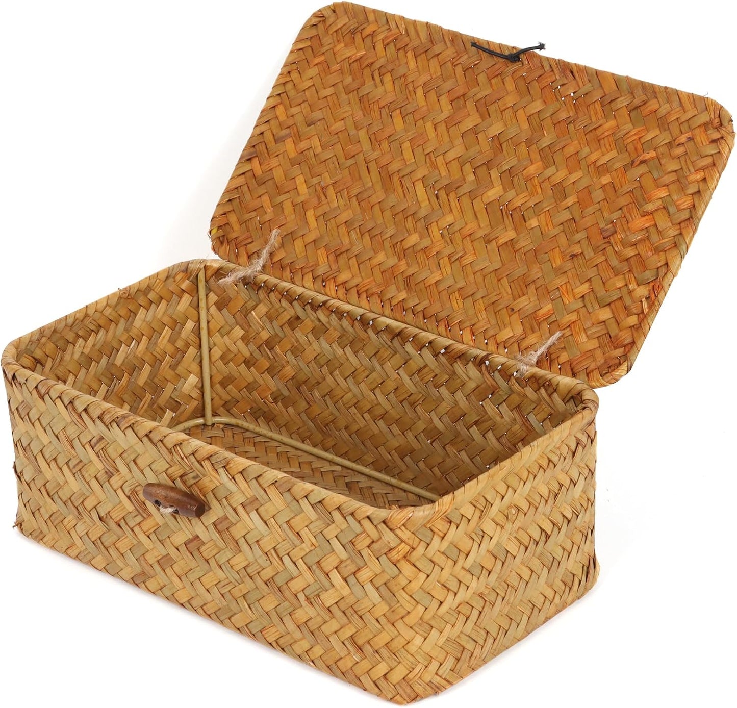 Cesta mimbre tapa organiz. escritorio natural XS