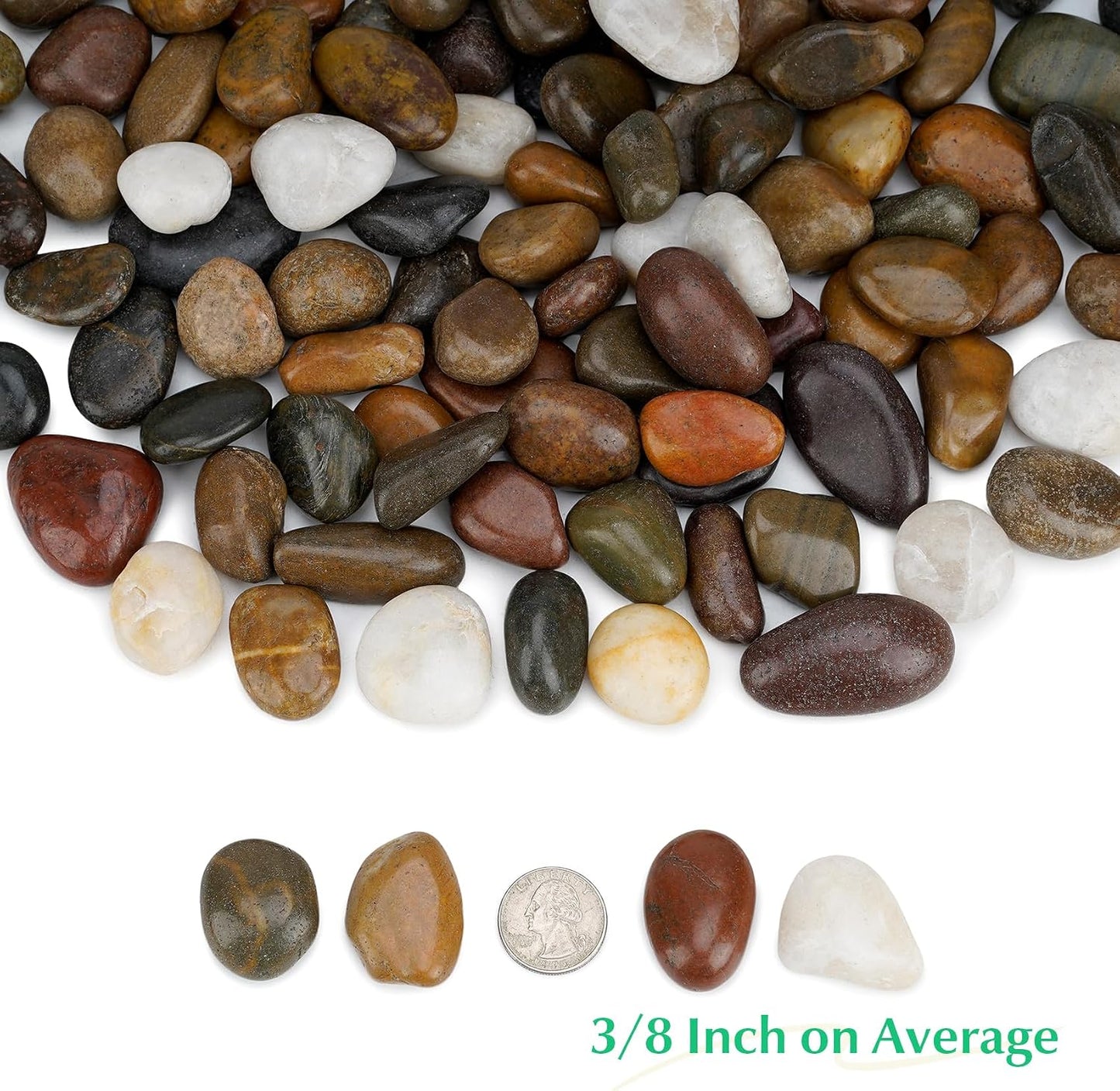 Piedras decorativas acuario 3/8 pulg mixto 10lb