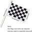Banderas mano cuadros blanco y negro 5x8pulg pack 12