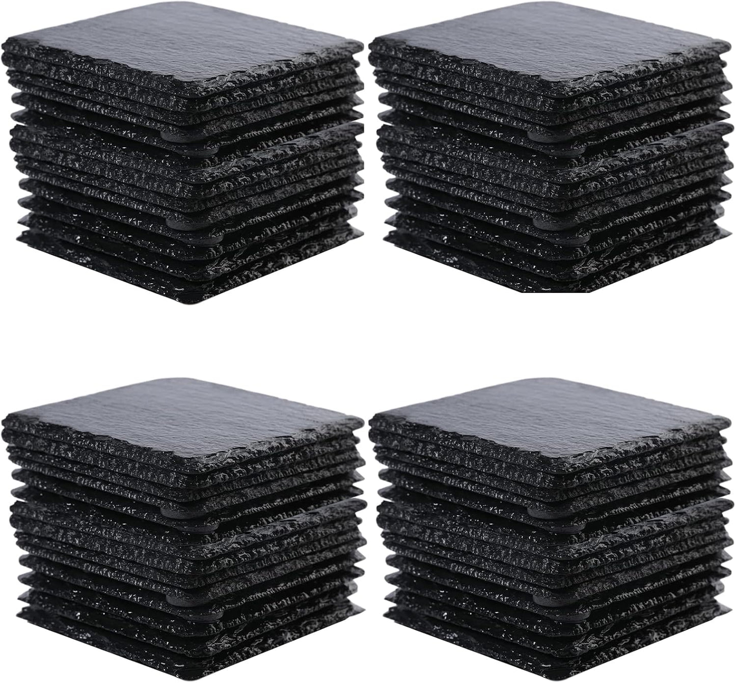 60 Pzas Posavasos Pizarra Antiderrap 4x4pulg
