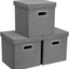 Cesta almacenamiento 3 cubos tela plegables 11" gris