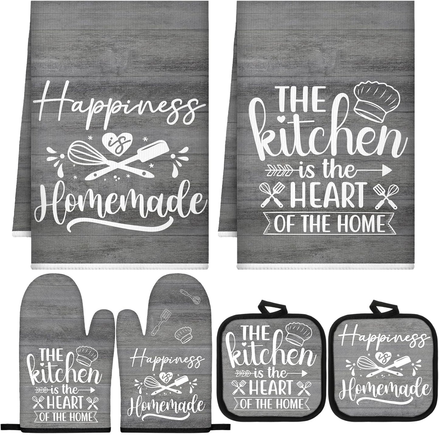 Set 6 accesorios decoración cocina toallas soportes