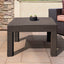 Mesa auxiliar cuadrada resina para patio 22.8pulg color moca