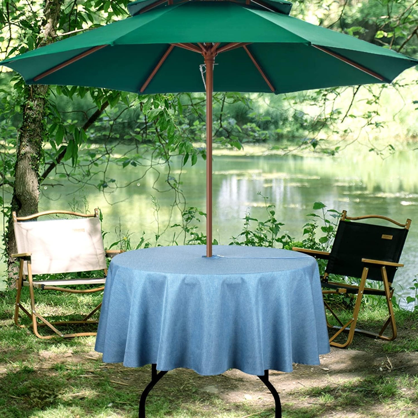 Mantel exterior poliéster impermeable con agujero sombrilla