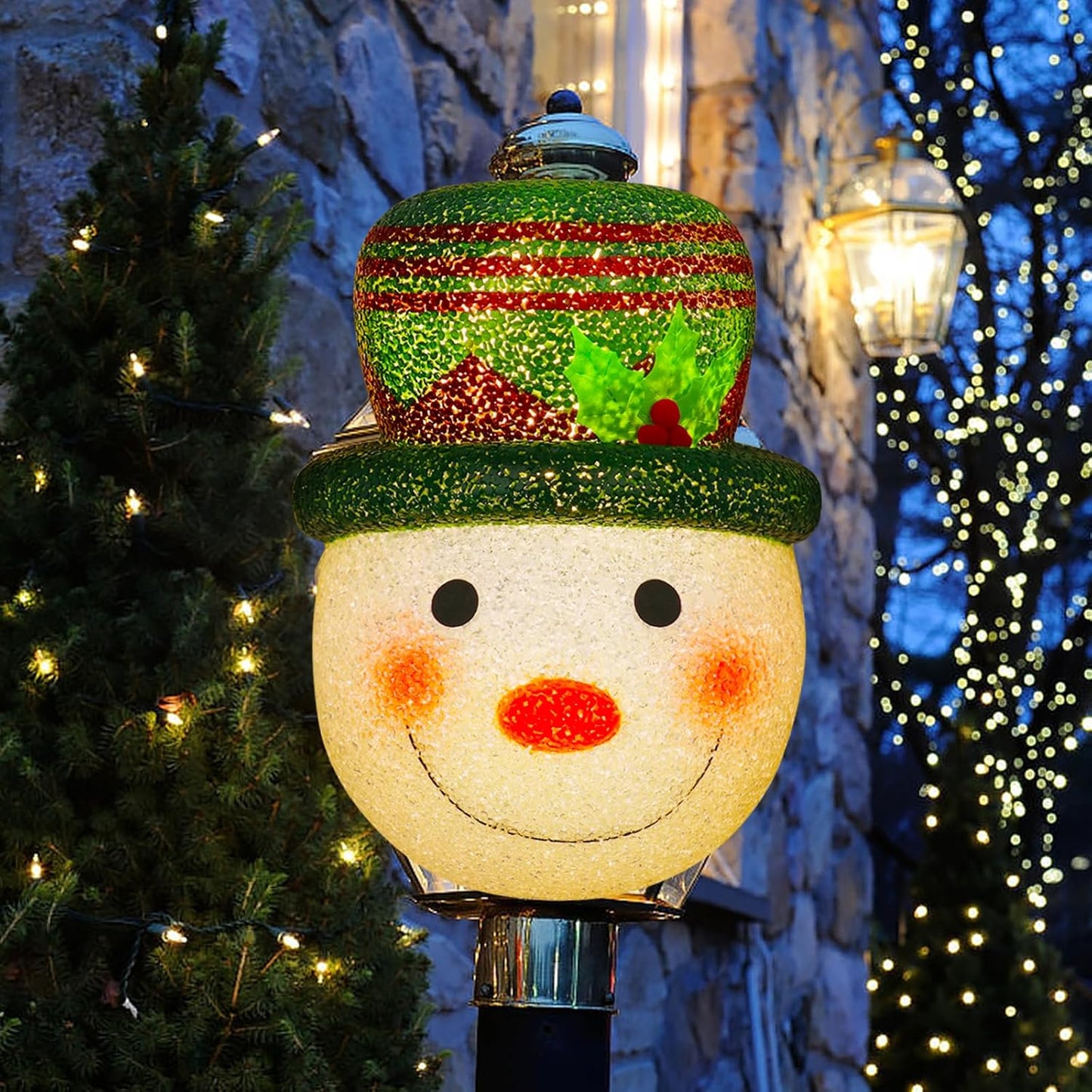 Cubiertas poste luz muñeco nieve navidad exterior