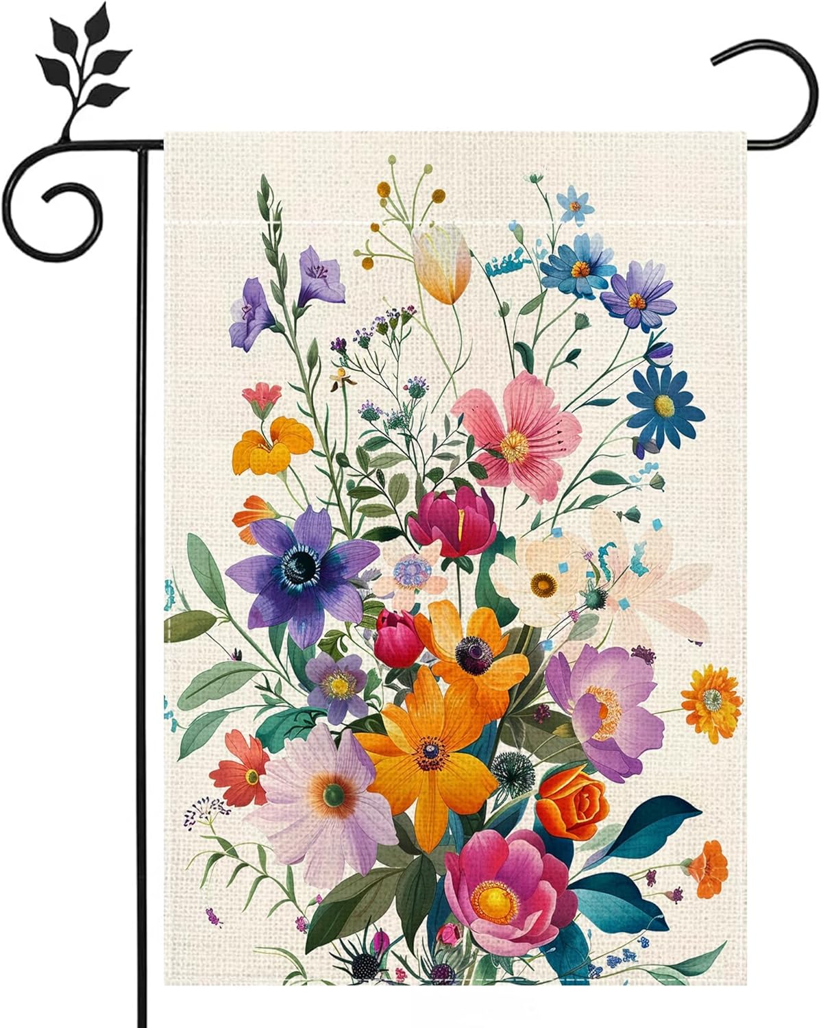 Bandera jardín 12x18pulg doble cara decoración floral