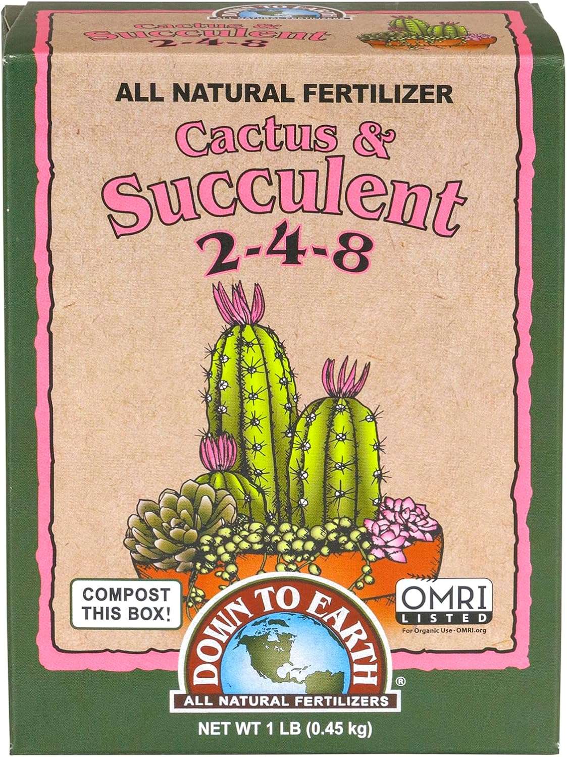 Alimento orgánico para cactus y suculentas 1lb