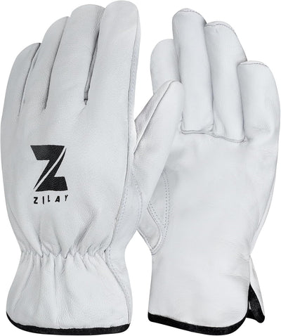 Guantes seguridad piel cabra suave para hombre mujer jardineria
