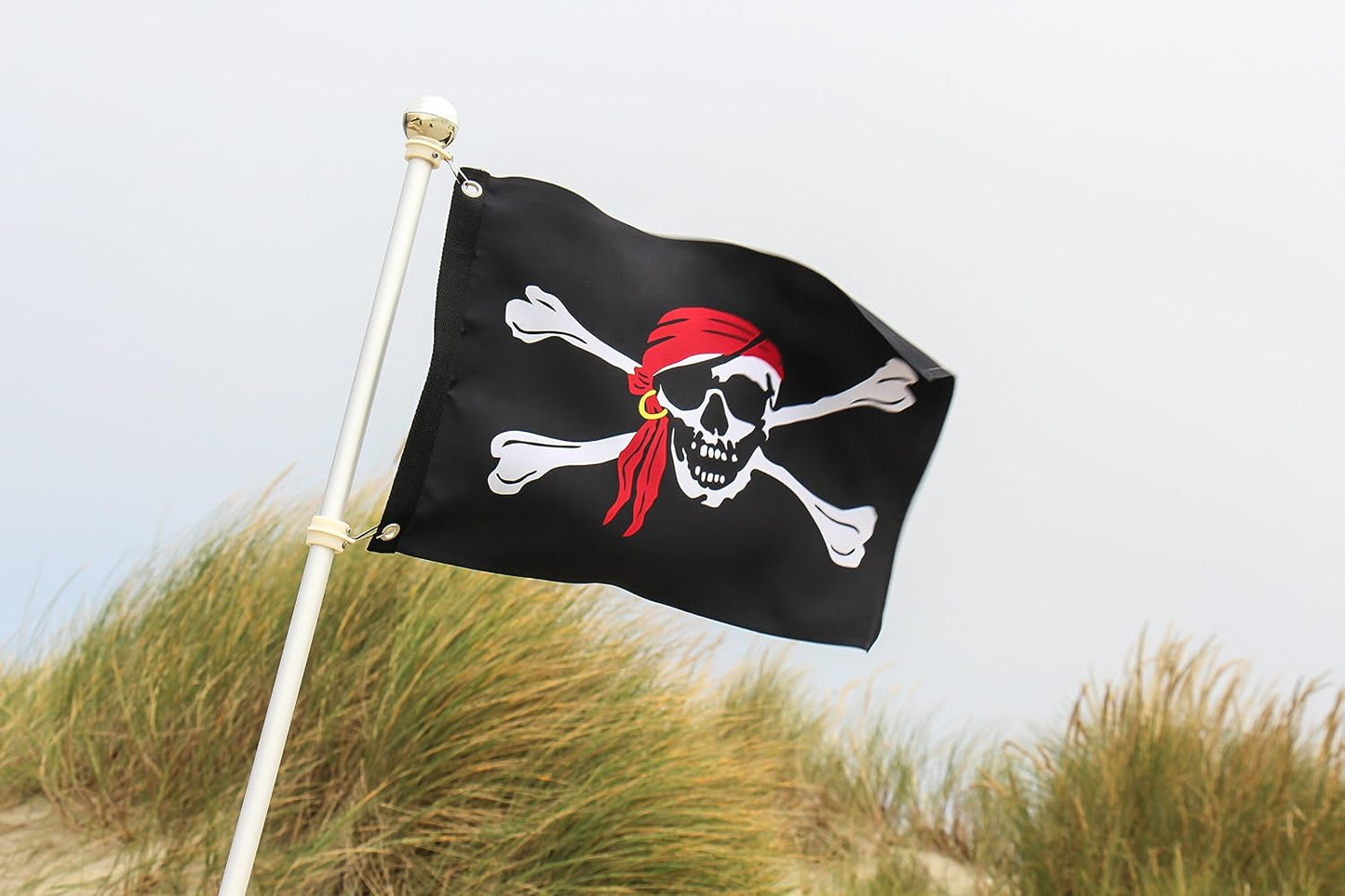 Bandera Jolly Roger con ojales 12x18"