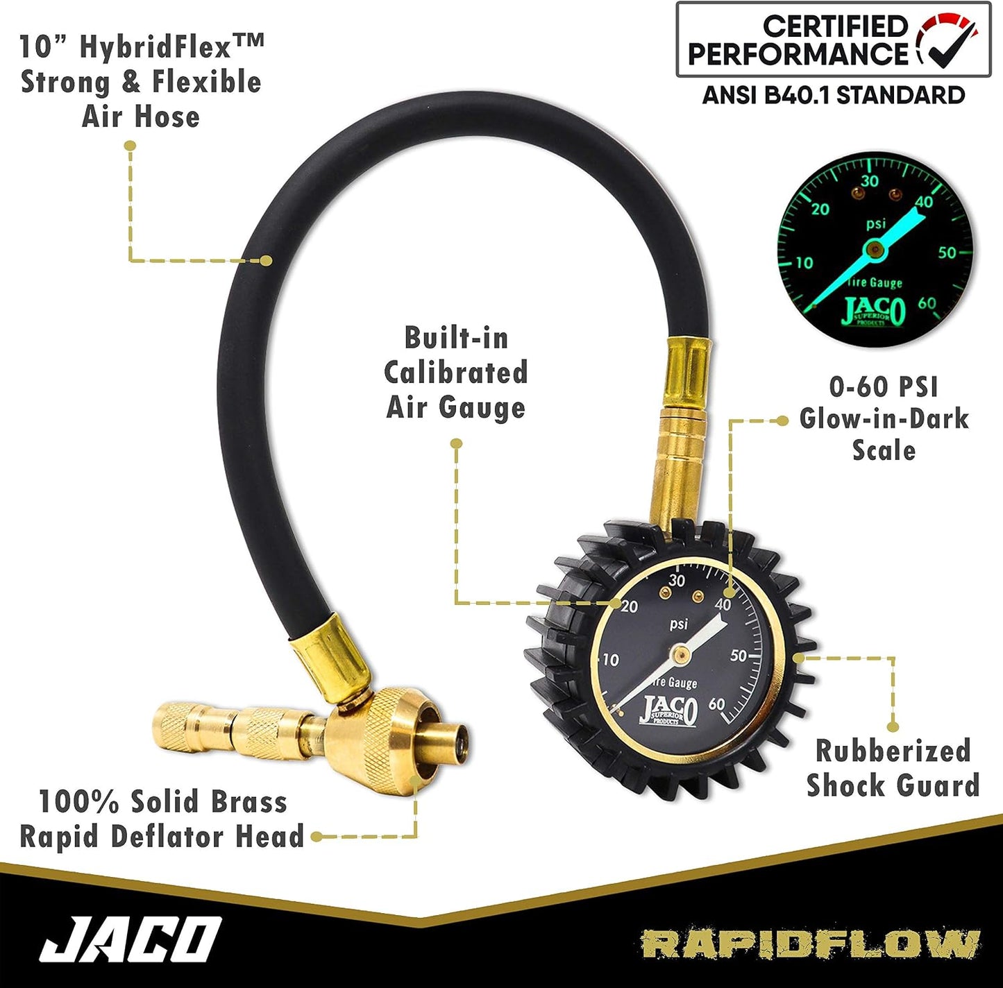 Desinflador neumáticos con medidor 0-60 PSI kit 4x4