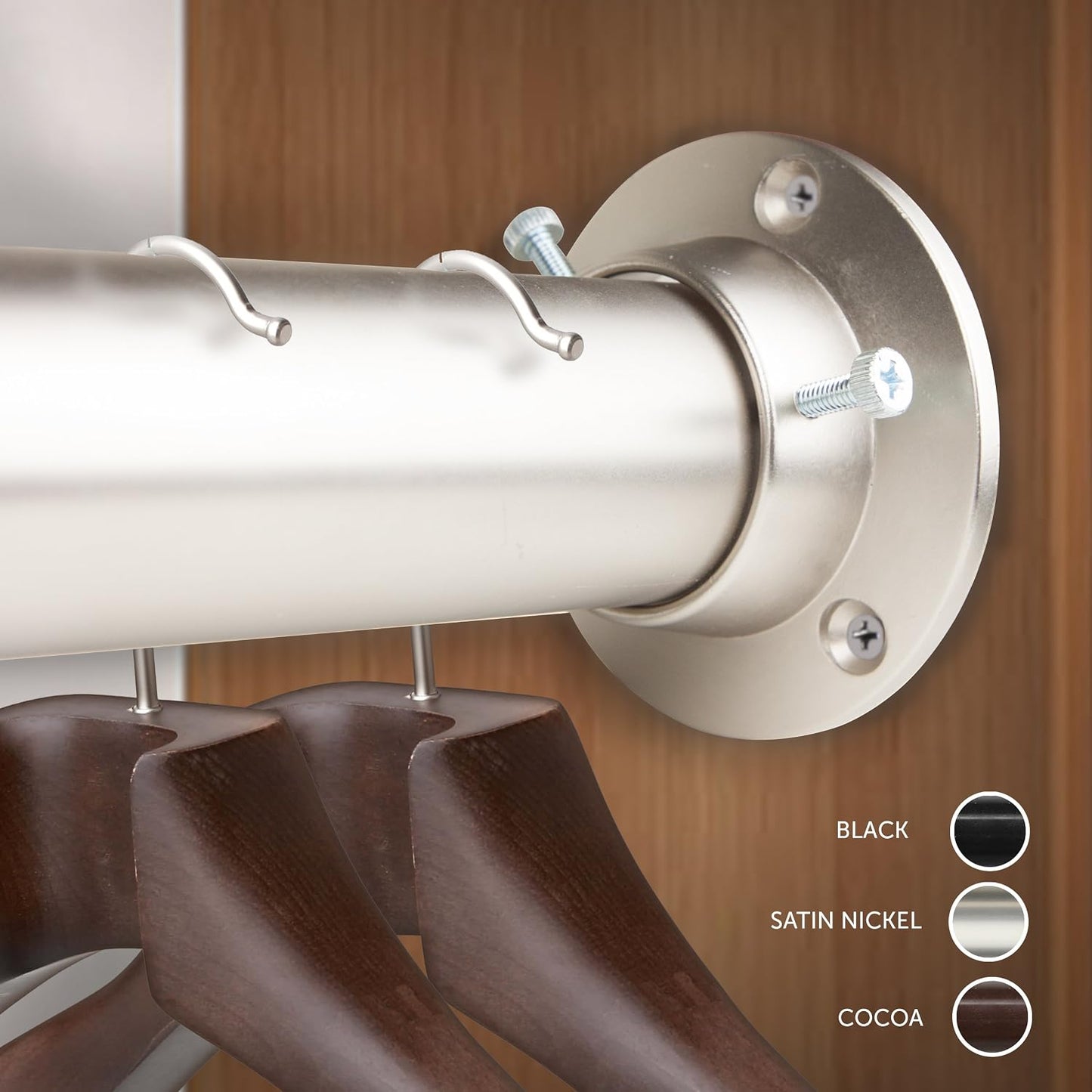 Barra armario ajustable 1.5" 48x84" níquel satinado