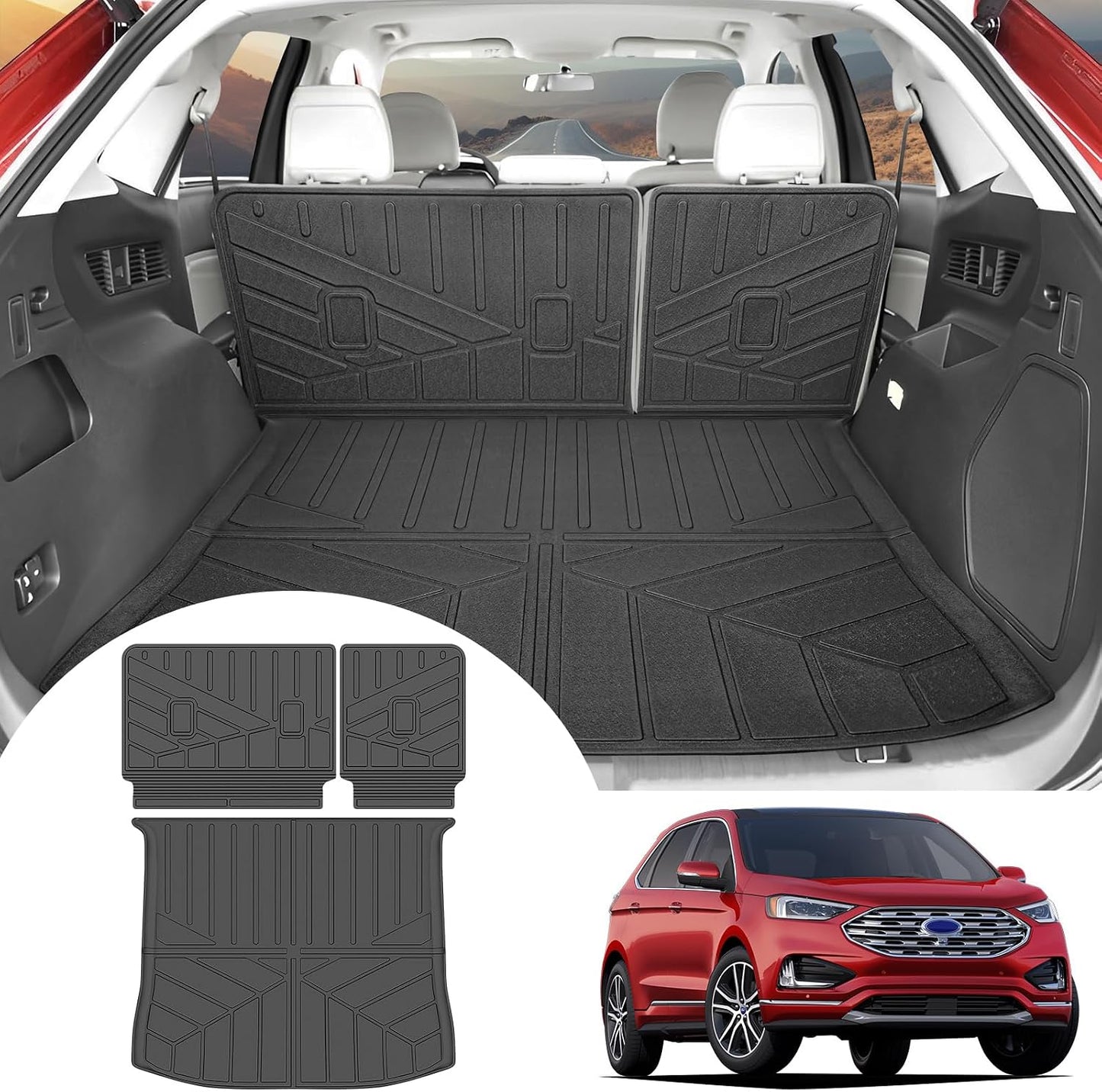 Tapete carga respaldo asiento Ford Edge 15-24 TPE maletero
