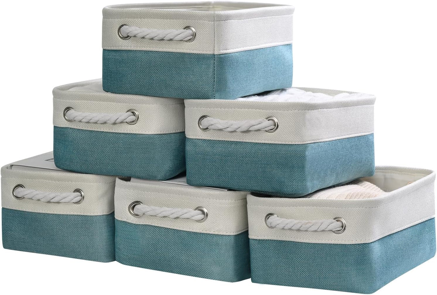 6 Pzas Cesta Almacenamiento Plegable 12x8" Tela