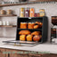 Caja pan doble capa bambú cocina con ventana