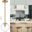 Lámpara colgante globo dorado 8" vidrio cocina