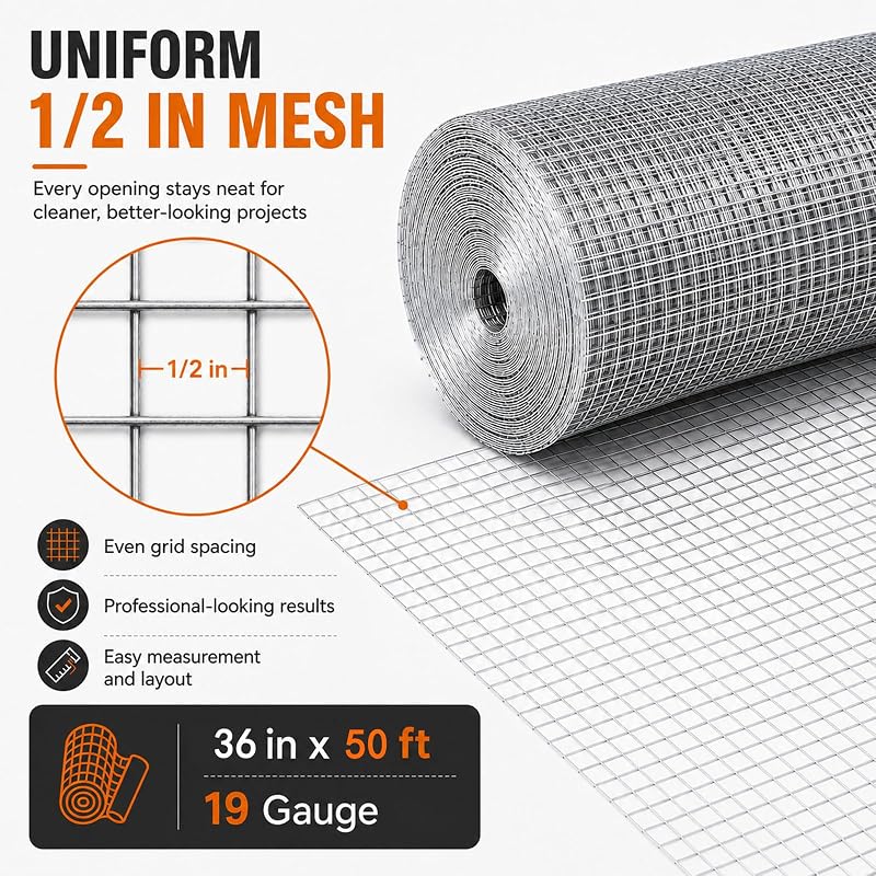 Rollo malla alambre galvanizado 1/2" 19 cal 1,83x15,24m