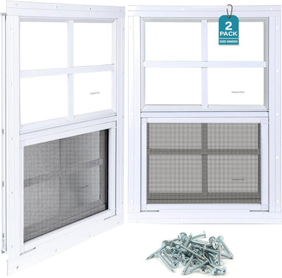2 Ventanas Corredizas Cobertizo 24x24pulg Vidrio Templado