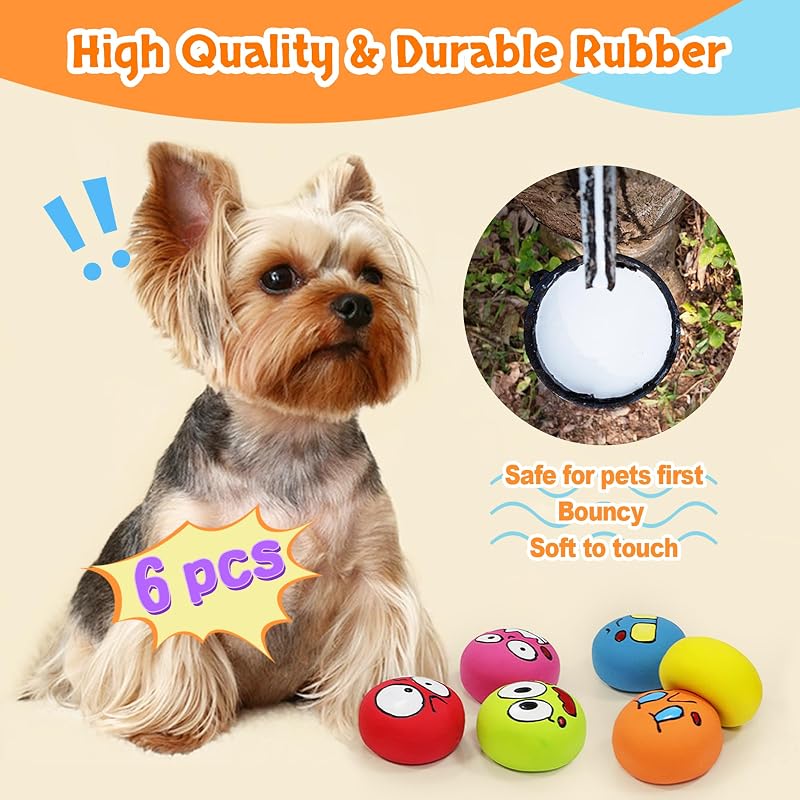 Juguetes chirriantes goma natural para perros 6 pzas