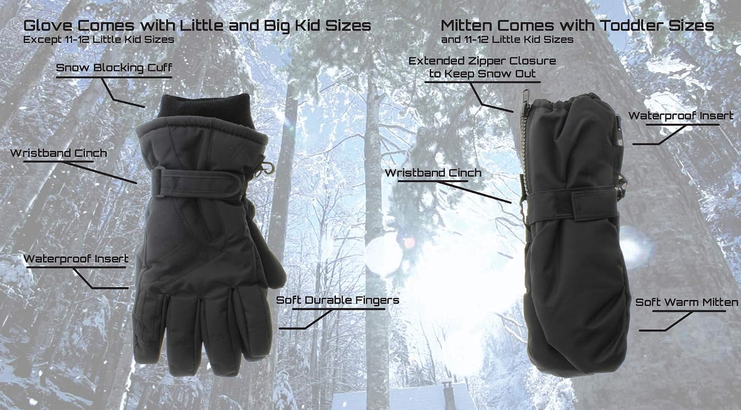 Combo botas y guantes nieve para niños