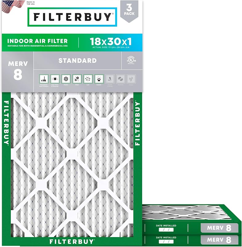 Filtro aire MERV 8 18x30pulg pack 3 para horno CA
