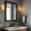 Aplique baño latón antiguo pantalla cristal blanco 2.76"