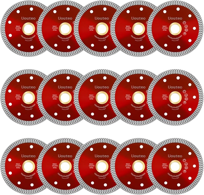 Hoja sierra diamante 4.5" para amoladora 15uds rojo