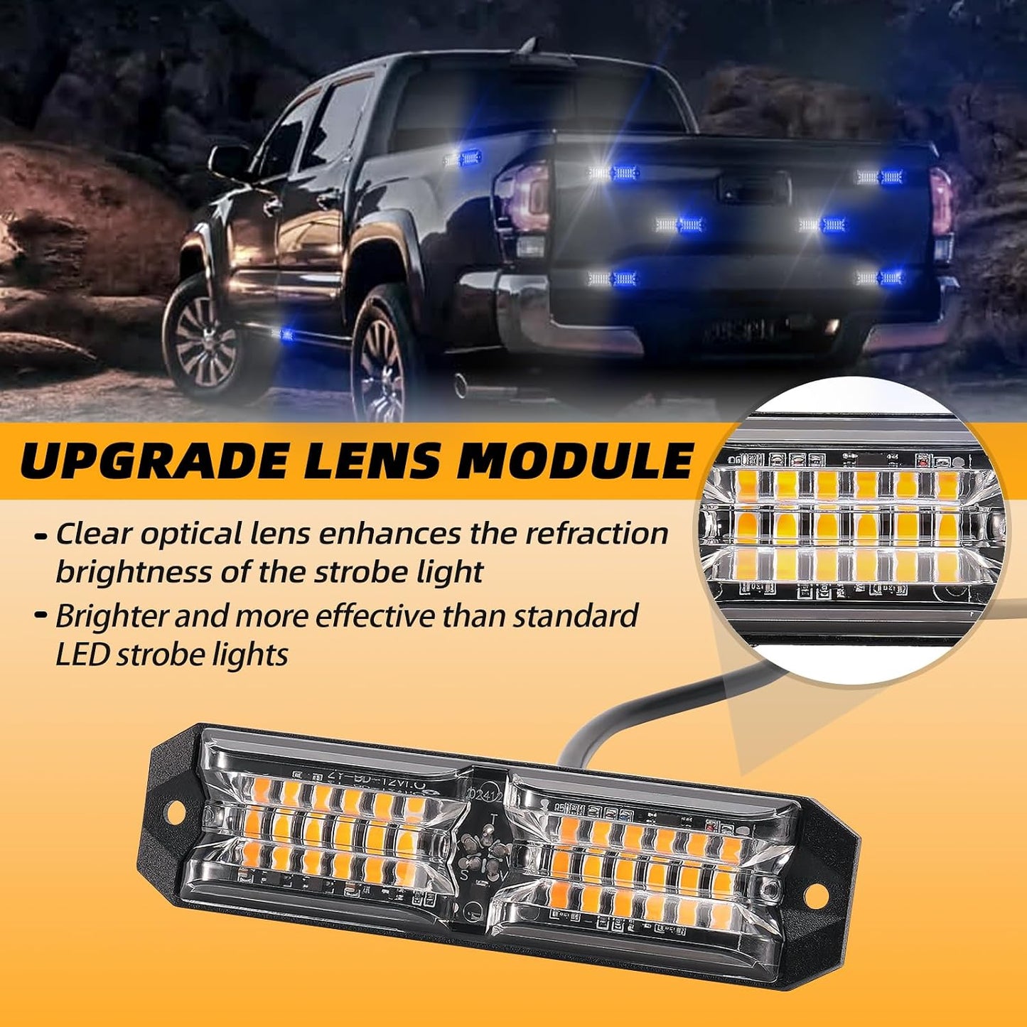 Kit 8 Luces LED Estroboscópicas para Vehículos Azul/Blanco