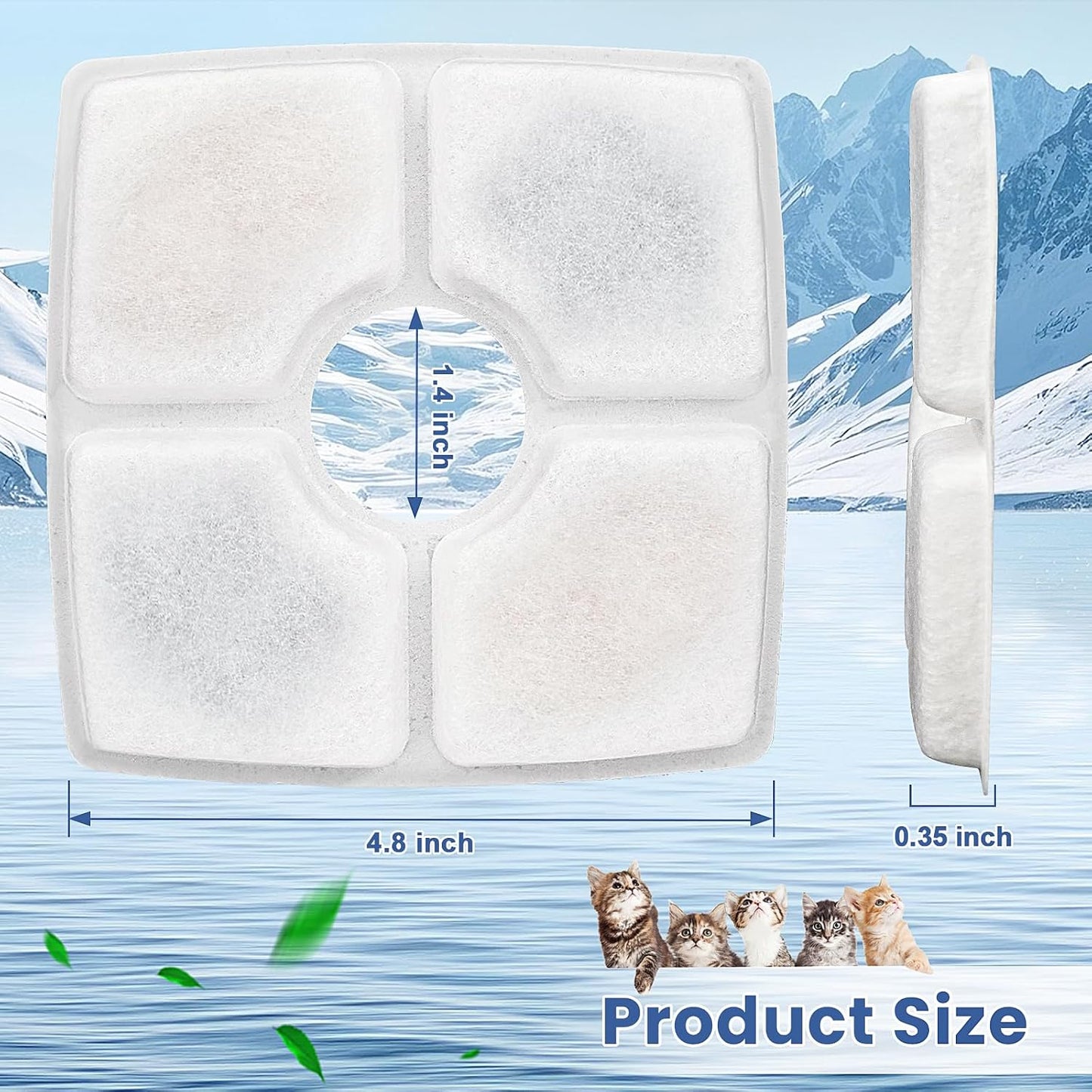 Repuesto filtro agua gato 12 pzas comp 84oz cuadrado 3 sistemas