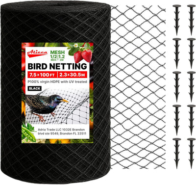 Red antipájaros 7.5x100pulg 10 estacas malla nailon