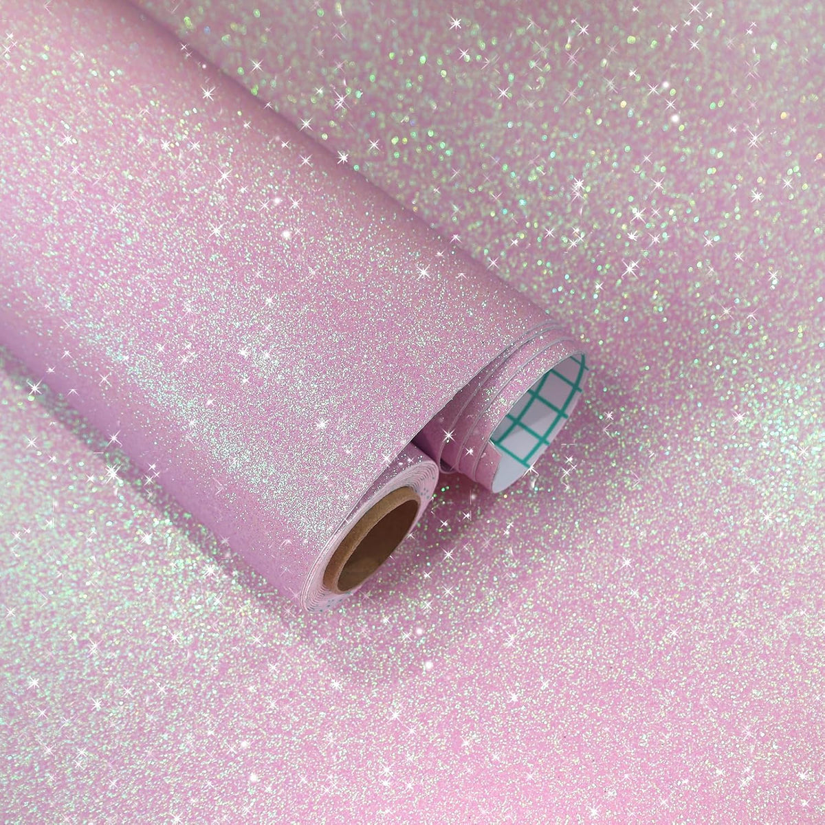 Papel contacto holográfico purpurina rosa dormitorio niña