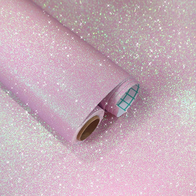 Papel contacto holográfico purpurina rosa dormitorio niña
