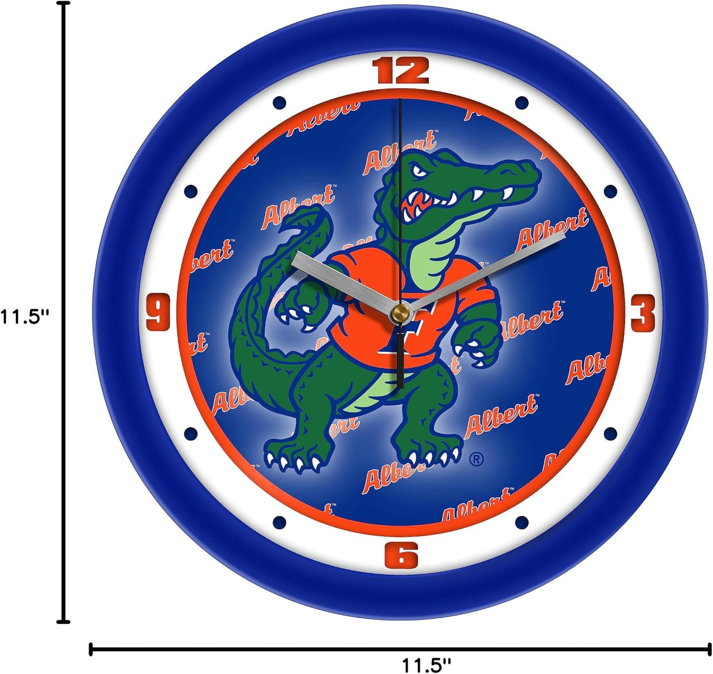 Reloj pared mascota Gators 11.5" bisel cristal