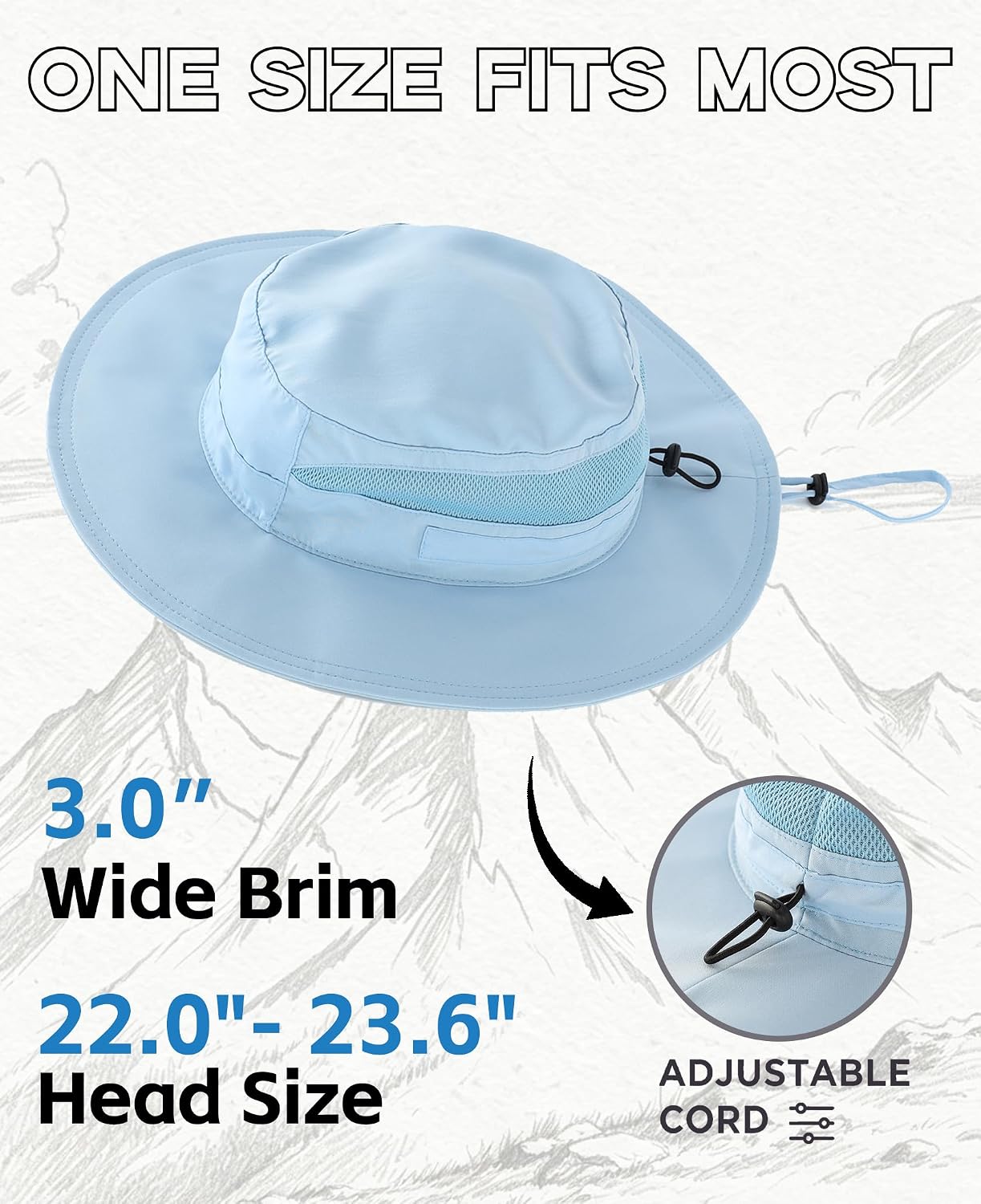 Sombrero sol Boonie para hombre pesca senderismo camping