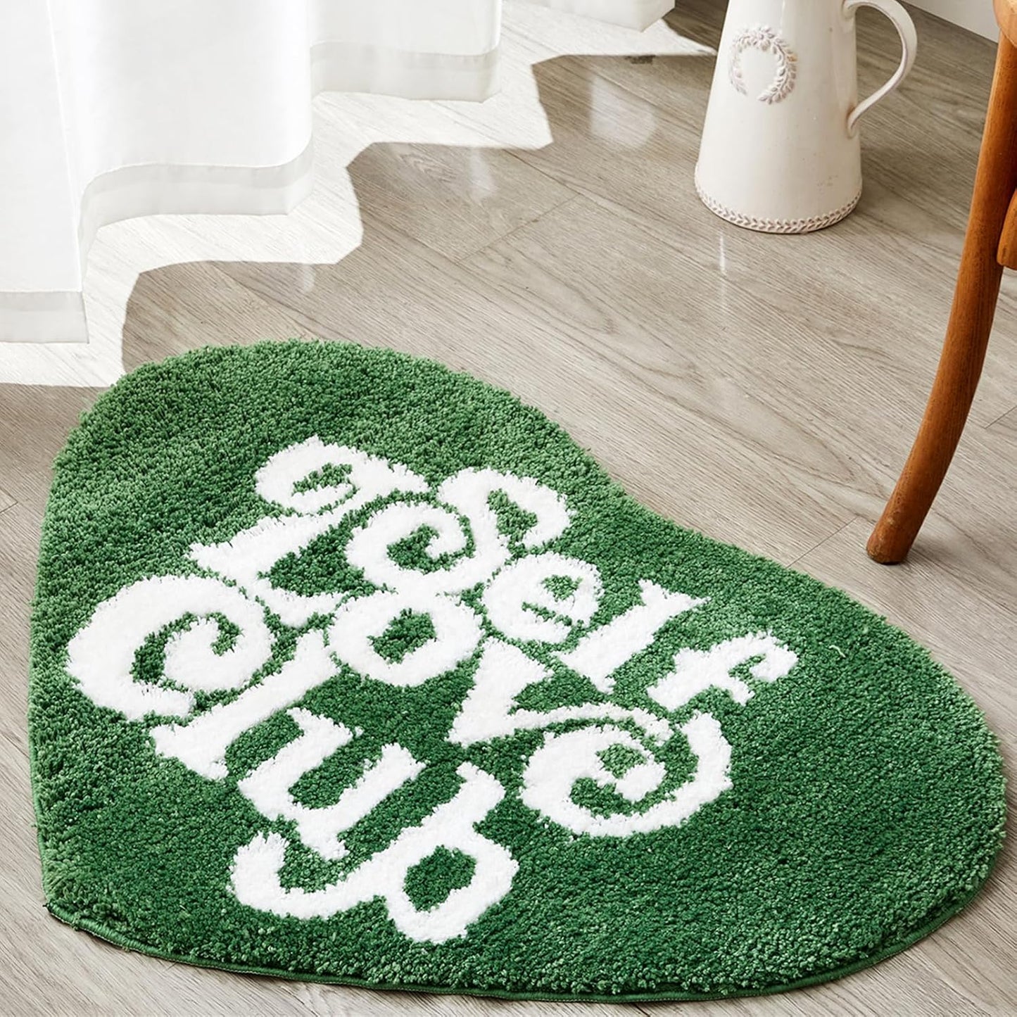 Alfombra corazón antiderrap 32x40" dormitorio baño